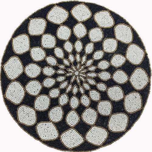 Peacock Feather Handmade Beaded Placemat Tablemat 14 Inch Etsy