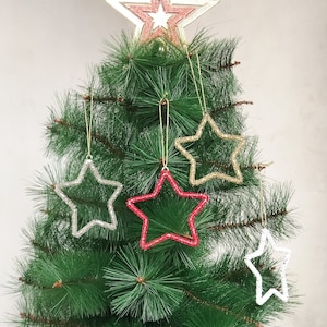 Handmade Beaded Christmas Tree Ornaments-Set of 4