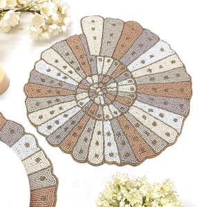 Handmade shell beaded Placemats