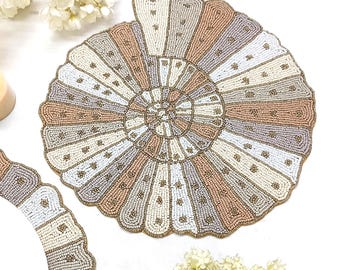 Handmade shell beaded Placemats