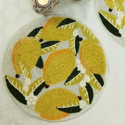 Handmade Black and Gold Beaded Placemat Etsy