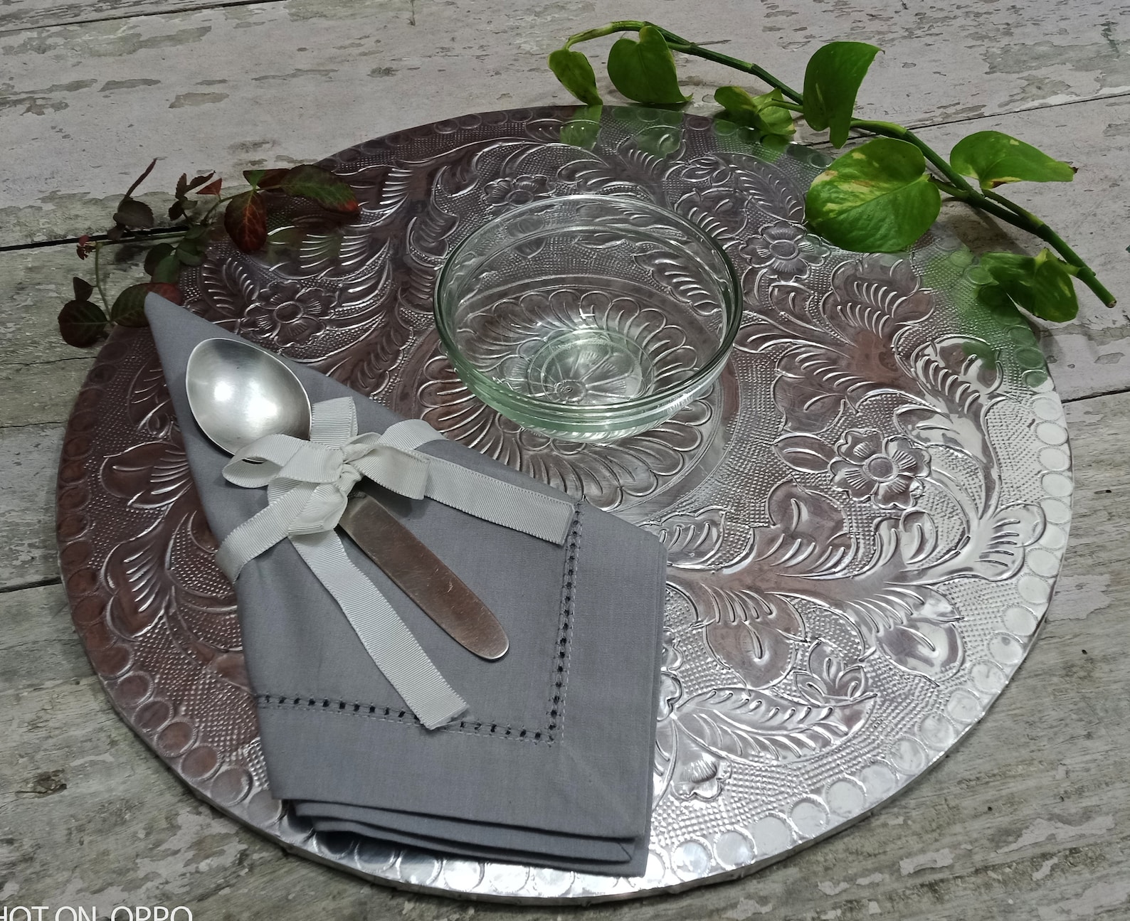 Handmade Engraved silver Metal Placemat Self Design Table Etsy