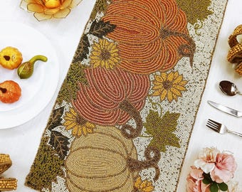 Handmade Multi Colored Pumpkin Beaded Runner