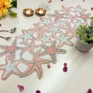 Starfishes Handmade Beaded Runner