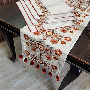 Flower Embroidery Mat Table Tapestry Cloth (Flores Tapete Tela para Bordar)
