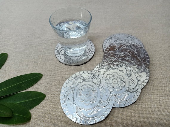 Silver 2024 table coasters