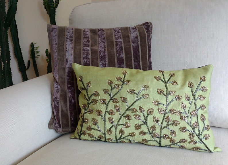 Handcrafted sage green cushion cover Etsy
