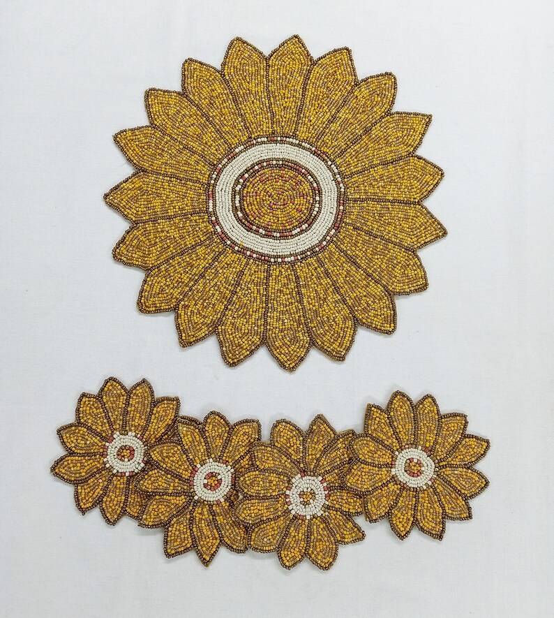 Sunflower Beaded Table Runner Placemats Coasters Etsy