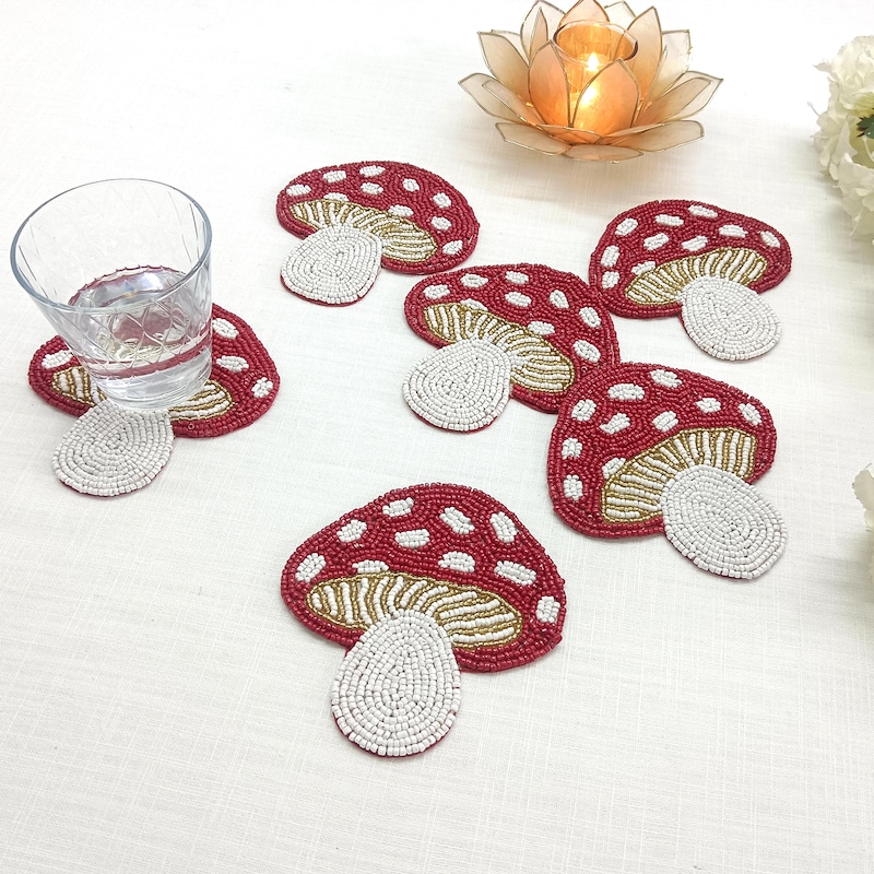 Mushroom Themed Coasters - Etsy UK