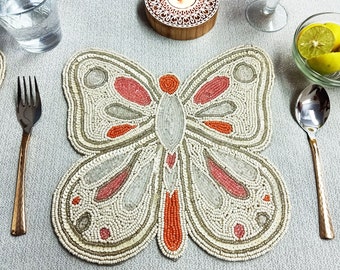 Handmade butterfly Beaded Placemat