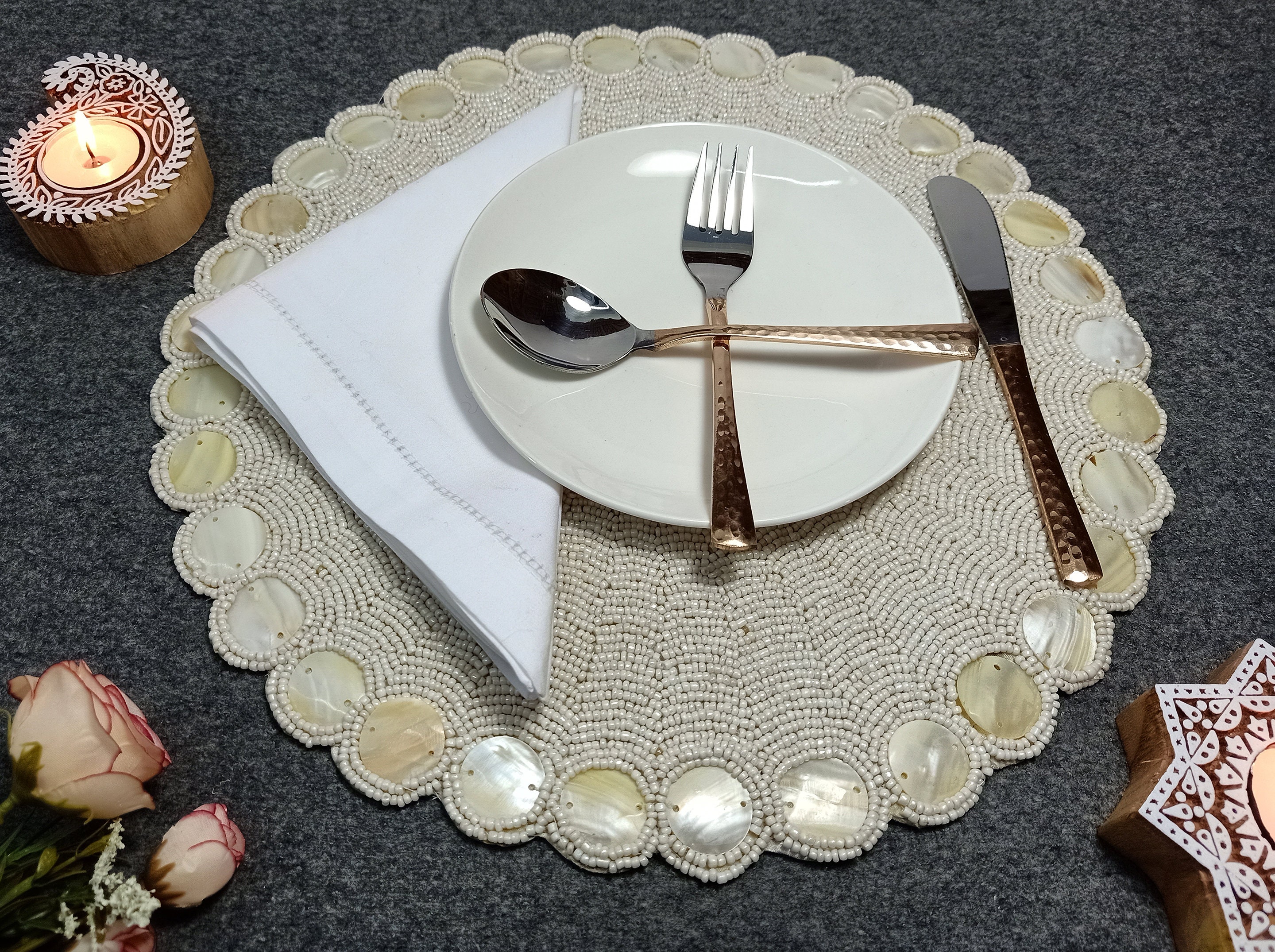 Handmade mother of pearl Placemat Etsy