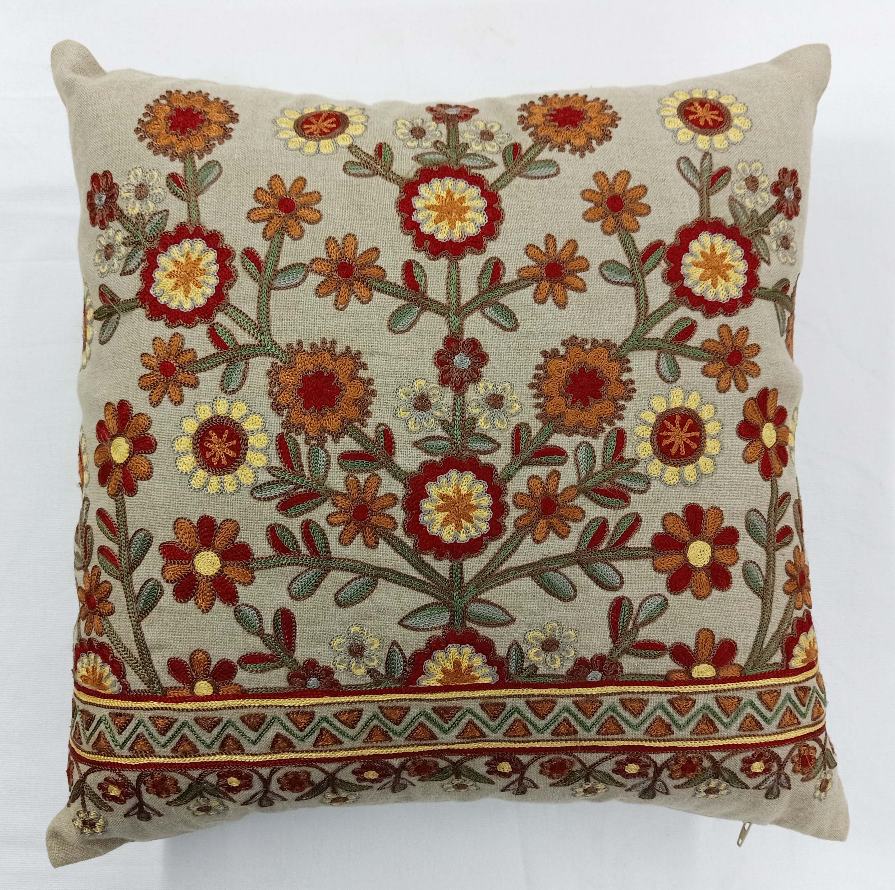 Handmade crewel embroidered pillow cover Etsy