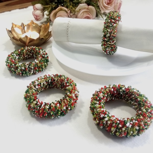 Beaded Napkin Ring Etsy