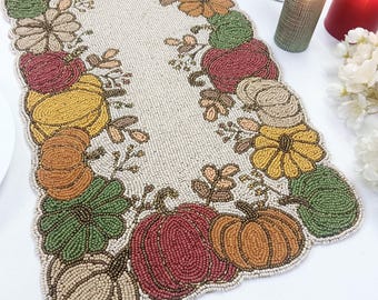 Handmade multicolor pumpkin Beaded Runner