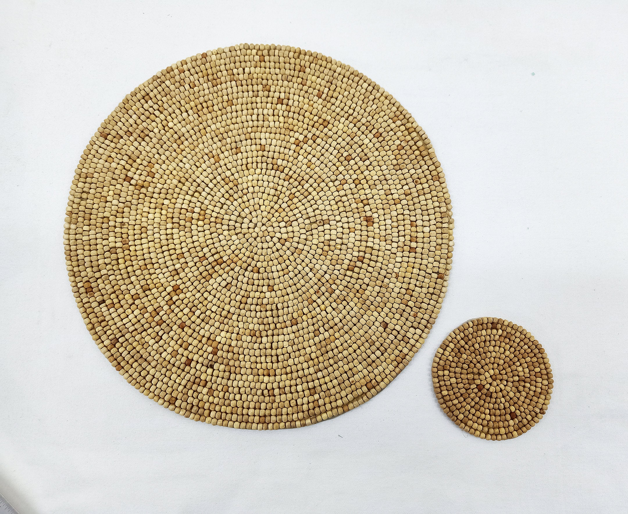 Handmade wooden Beaded Placemat Etsy