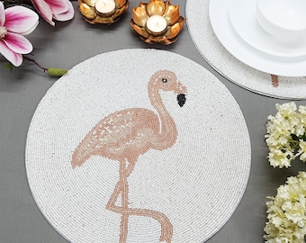 Handmade scallop shell beaded Placemats