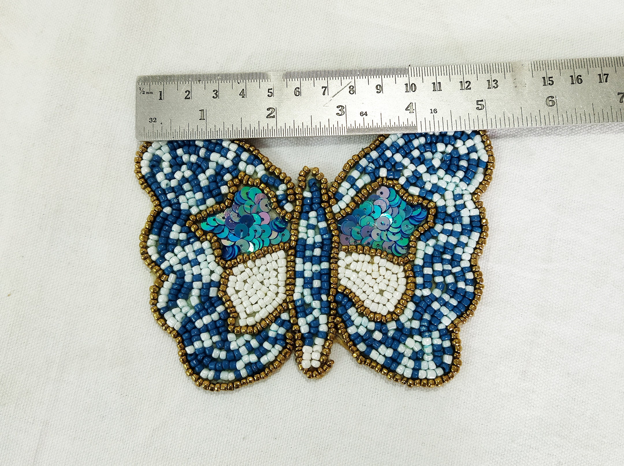 Handmade Blue Butterfly Beaded Coaster Set of 6 Etsy