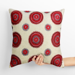 Handcrafted Crewel embroidered pillow cover