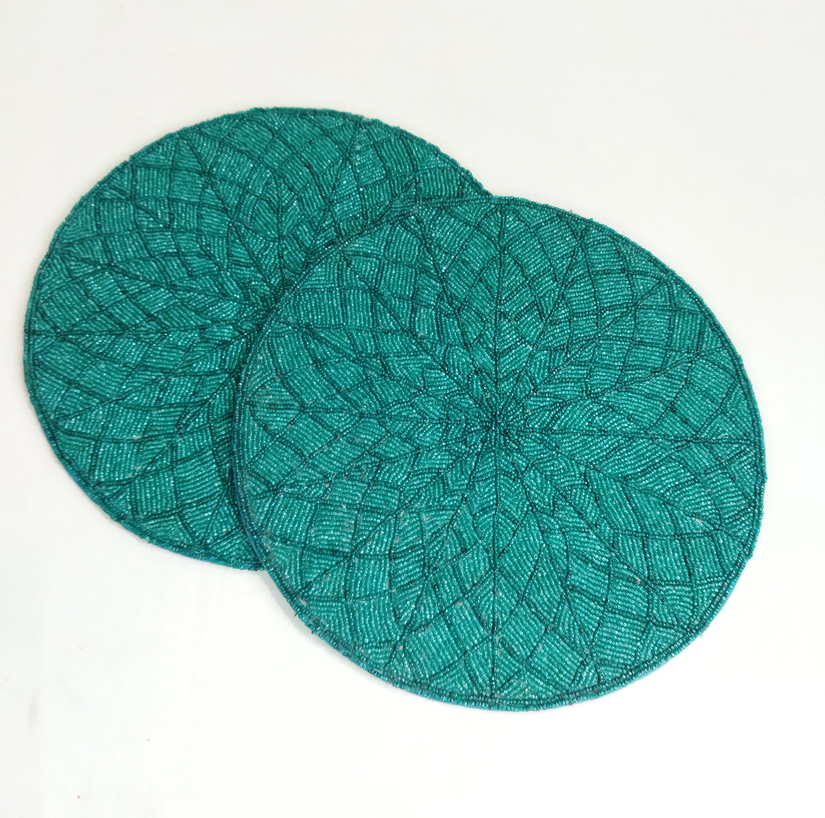 Turquoise Handmade Beaded Placemat Etsy