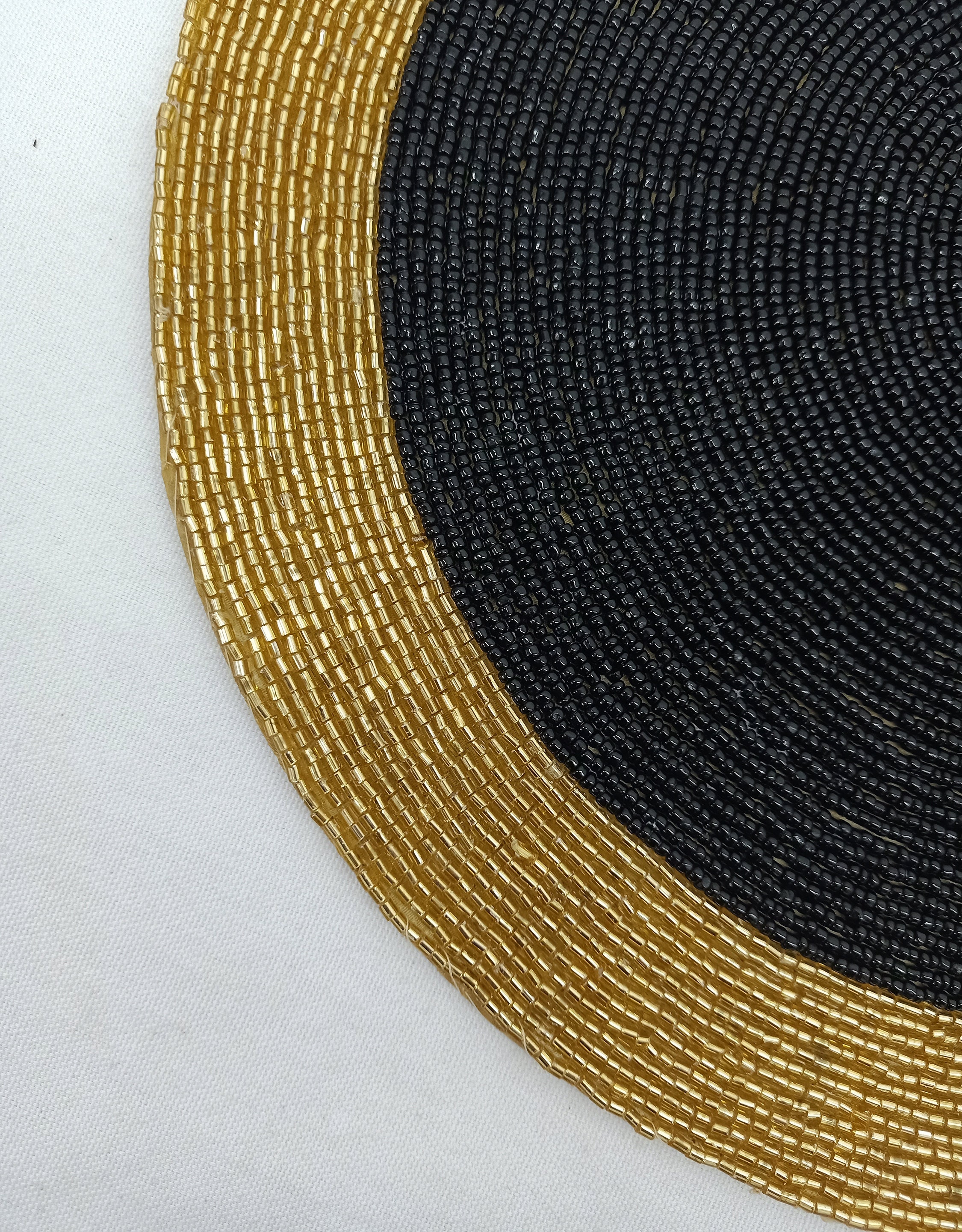 Handmade black & gold beaded Placemat Set of 2 Etsy