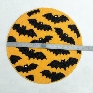 Handmade Halloween Bats Round Beaded Placemat image 7