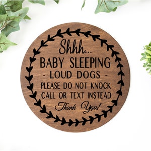 Do Not Knock, Baby is sleeping, Door Hanger Sign, Front Door, Porch Sign, Baby Gift, House Warming Gift,Do Not Disturb,Door Sign,
