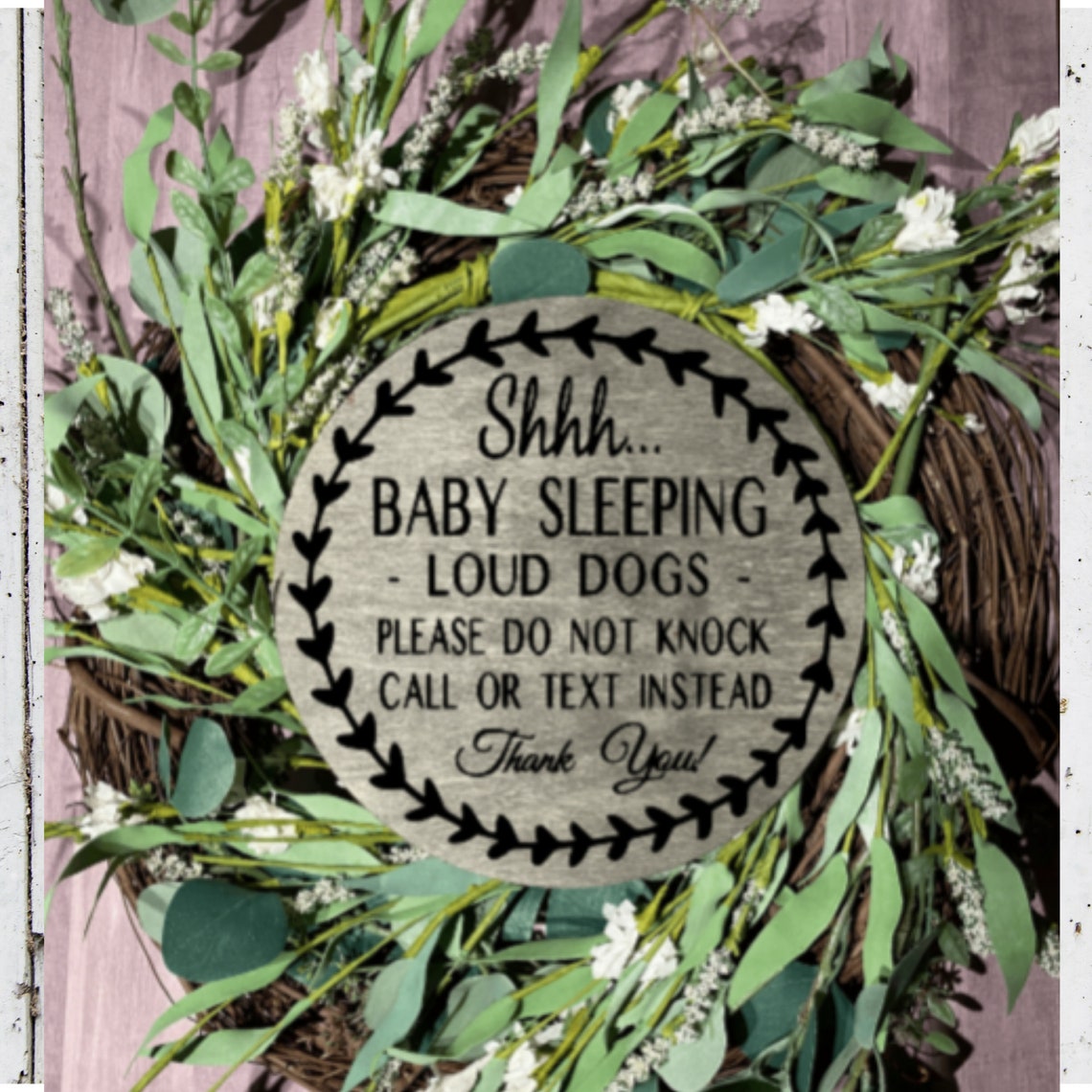 Do Not Knock Baby is Sleeping Door Hanger Sign Front Door - Etsy