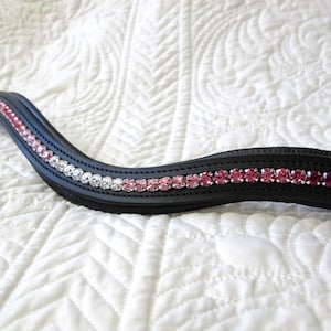 Pink Ombre Browband with European made Crystals
