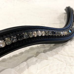Schwarz und Grau Fade Browband mit europäischen Kristallen