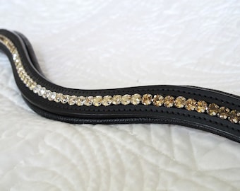 Gold Champagne Ombré Browband with European made Crystals