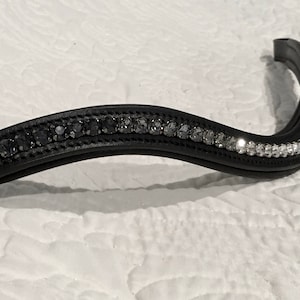 Schwarz und Silber Ombré Stirnband mit europäischen Kristallen