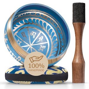 Tibetan Singing Bowl Set – Authentic Hand-Tuned Sound Bowl – Perfect for Meditation Yoga, Relaxation, Sound Healing