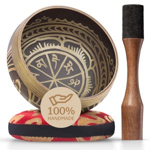 Tibetan Singing Bowl Set – Authentic Hand-Tuned Sound Bowl – Perfect for Meditation Yoga, Relaxation, Sound Healing