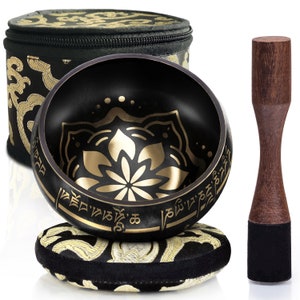 Authentic Tibetan Singing Bowl Set - Handcrafted in Nepal - Ideal for Yoga, Meditation, and Mindfulness