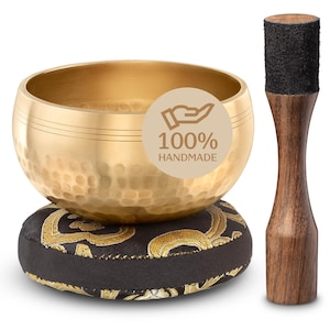 Tibetan Singing Bowl Set – Authentic Hand-Tuned Sound Bowl – Perfect for Meditation Yoga, Relaxation, Sound Healing