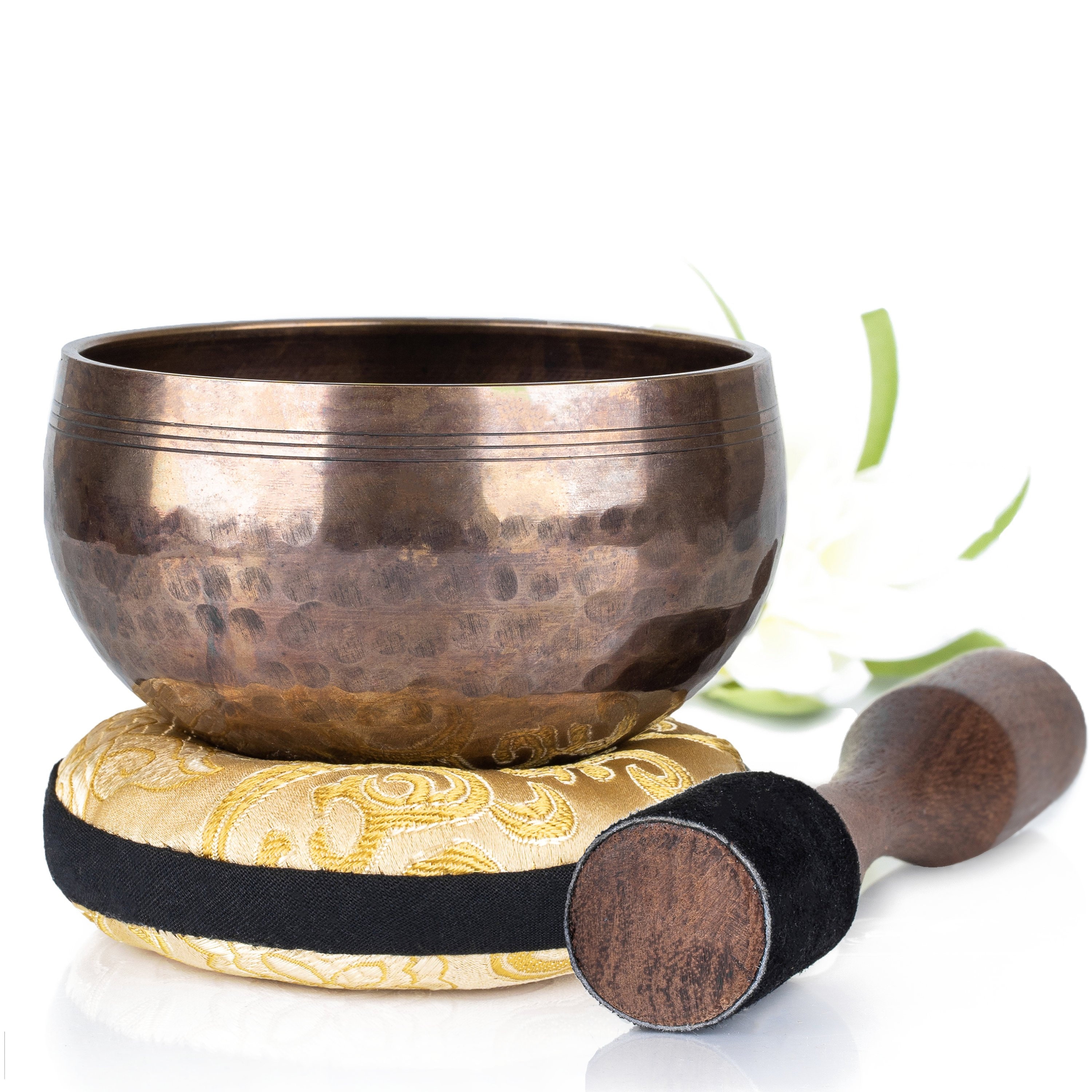 Silent Mind Meditation bowl Tibetan Singing Bowl Set Beaten Etsy
