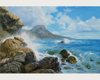 Ocean art canvas original by Alexander Shenderov ocean oil painting sea art canvas beach painting waves paintings large seascape painting