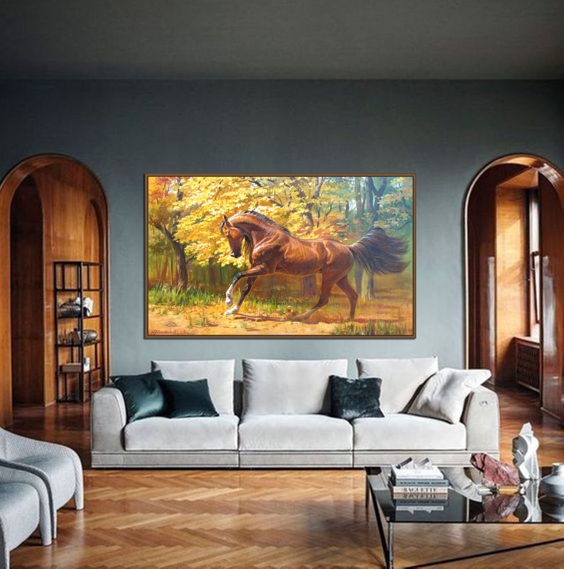 Brown Horse Wall Art Canvas by Alexander Shenderov Landscape Etsy