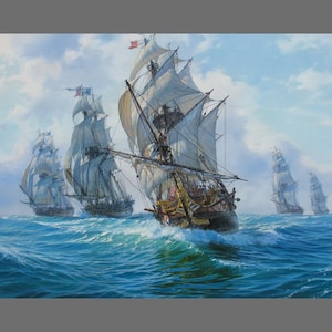 Ship painting by Alexander Shenderov ocean original oil painting canvas sailboat art seascape painting sailing ship art large sailing art