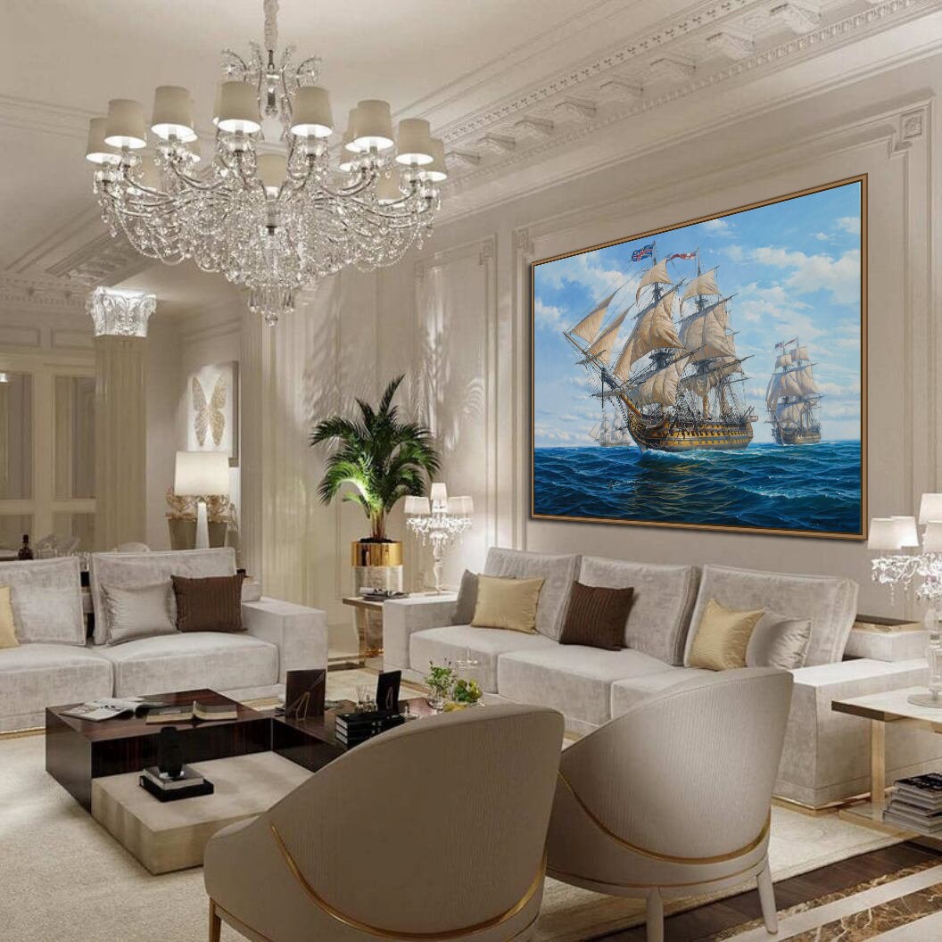 HMSビクトリー号の絵画：アレクサンダー・シェンデロフによる帆船の