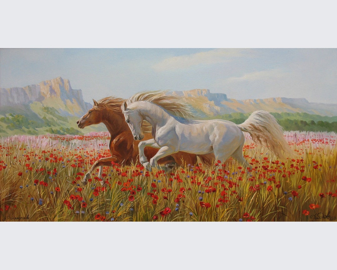 馬の絵画 楽天市場】漆絵 駆ける八頭の馬 nh83b : 絵画制作専門ユーラシア