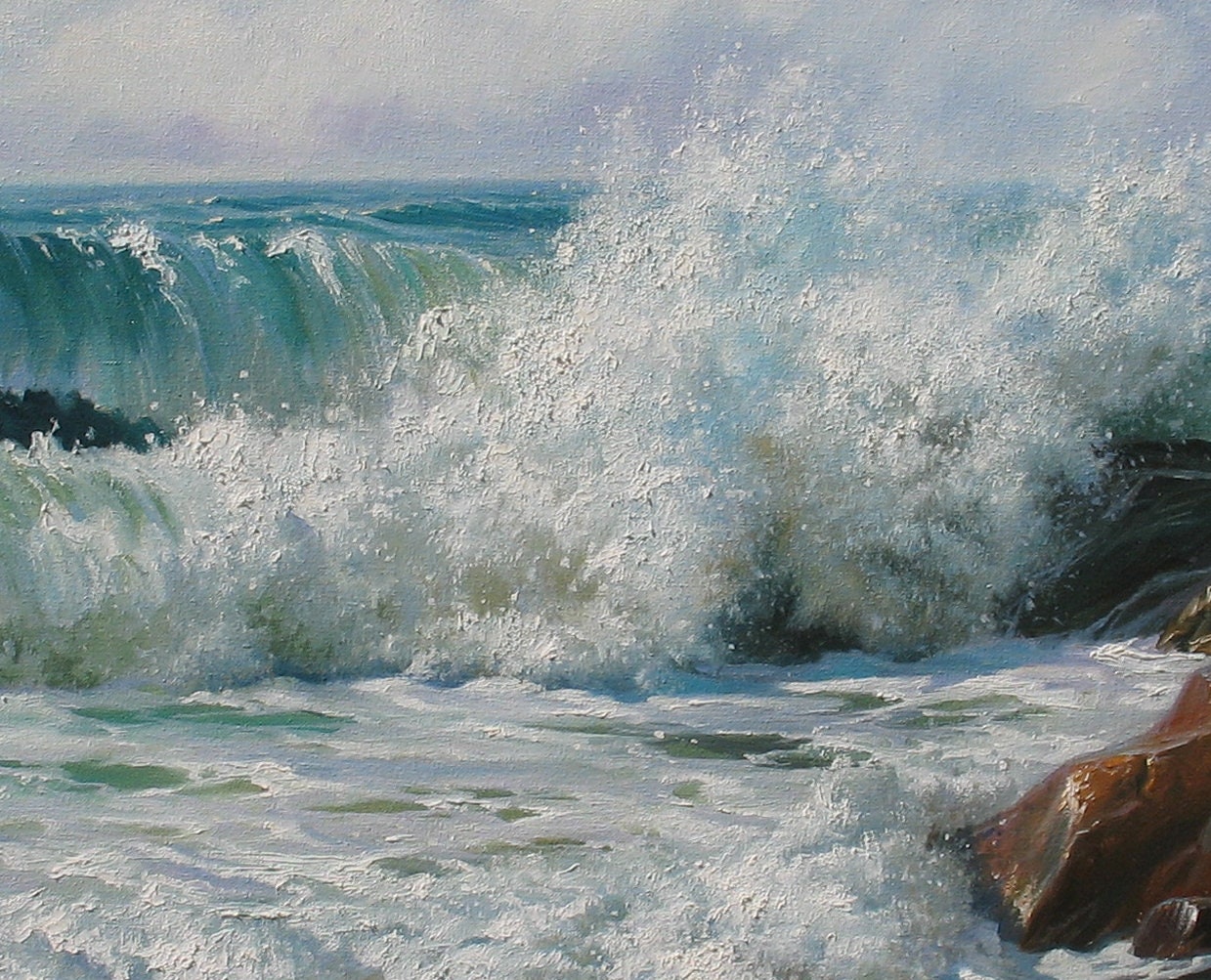 絵画  油絵  作者不詳  海  波  海辺  カモメ 絵画 油絵 作者不詳 海 波 海辺 カモメ（馬愛好家の宝庫