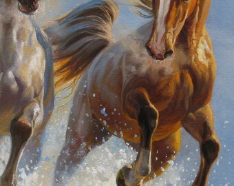 HORSE 油絵アート 風』 描きました🎨 油彩 10号 寒くなってから、油絵の乾きが