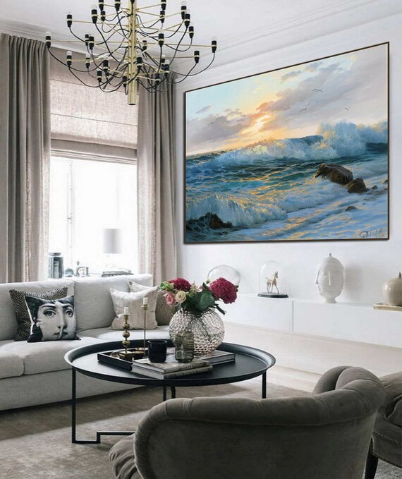 Original Ocean Waves Art on Canvas by Alexander Shenderov