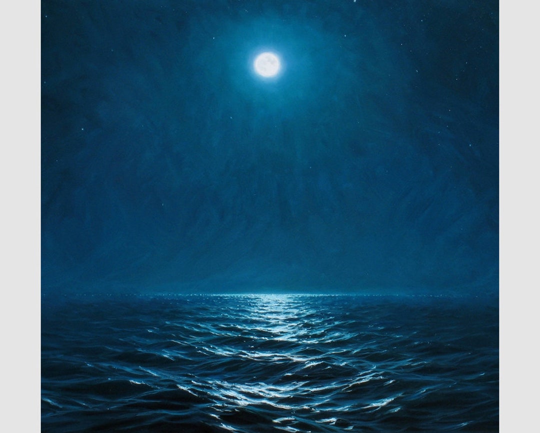 油絵 絵画 ブックボックス【夜の海】 油絵 絵画 ブックボックス【夜の海】 美術品・アンティーク