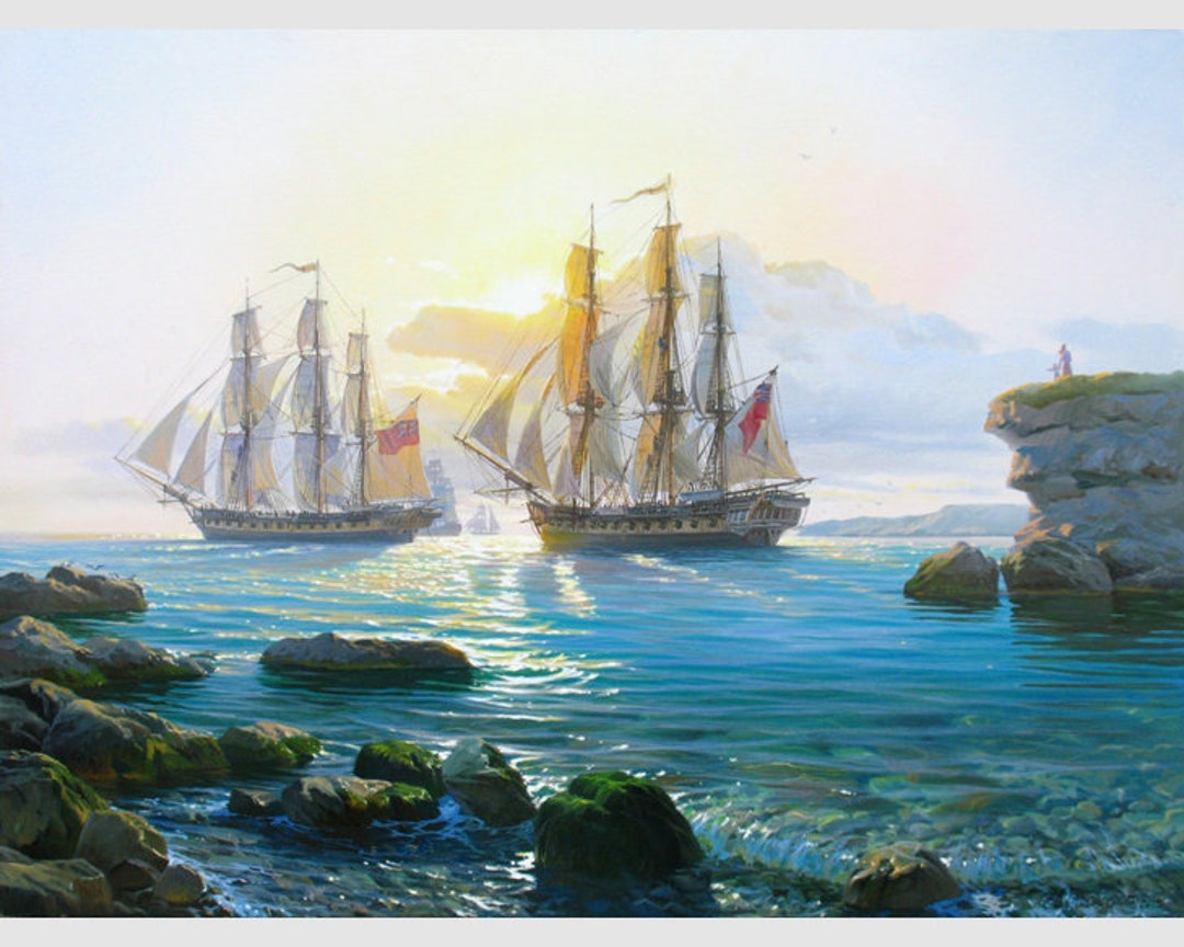 Sailing Ship Art: Original Oil Painting by Alexander Shenderov - Etsy