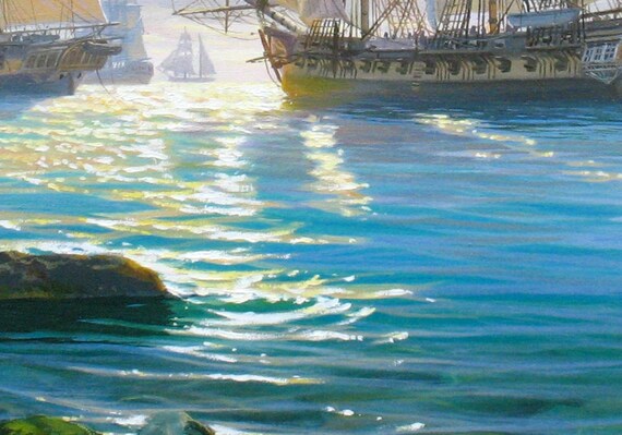 Sailing Ship Art: Original Oil Painting by Alexander Shenderov - Etsy