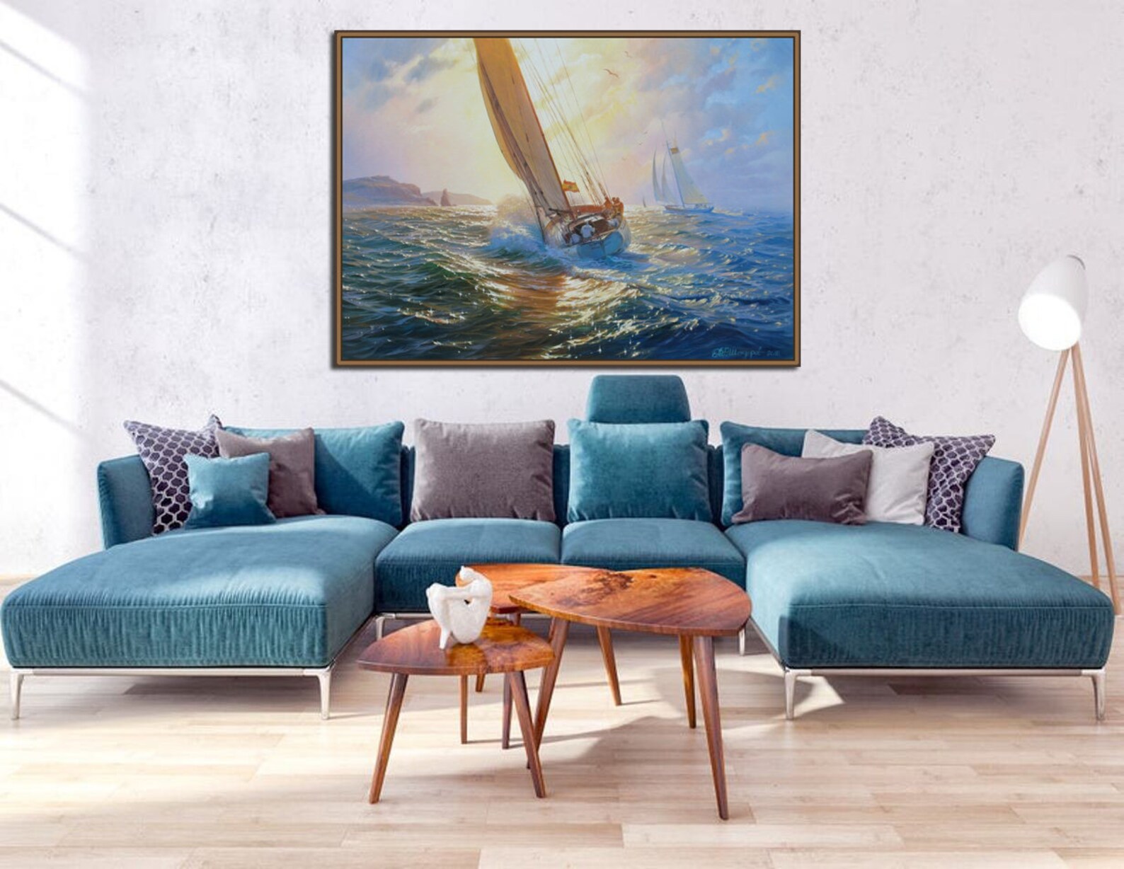 Original Sailboat Oil Painting on Canvas: Seascape Sailing Art by ...