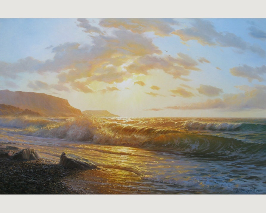 Large Oil Painting Canvas by Alexander Shenderov Ocean Art Etsy