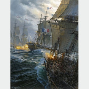 Sea battle oil painting original large by Alexander Shenderov battle ship oil large painting sailing ships painting naval battle painting